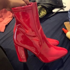 Red aldo bootie